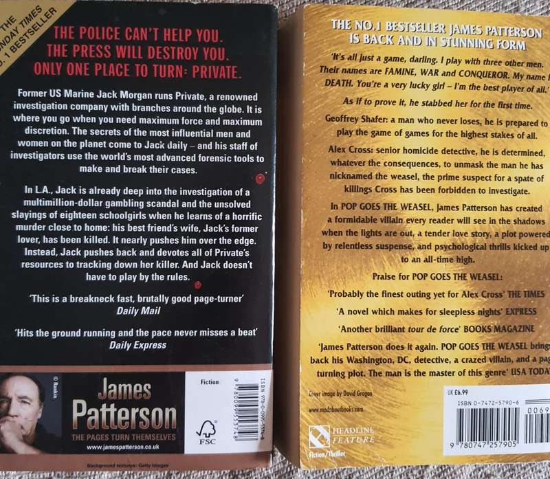 James Patterson: Private & Pop goes the weasel